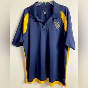 Proedge Men’s West Virginia University Polo Shirt, XL, Blue/Gold, Short Sleeves